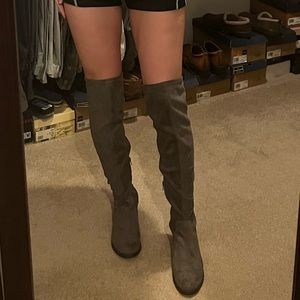 Reaction by Kenneth cole over the knee suede grey boots